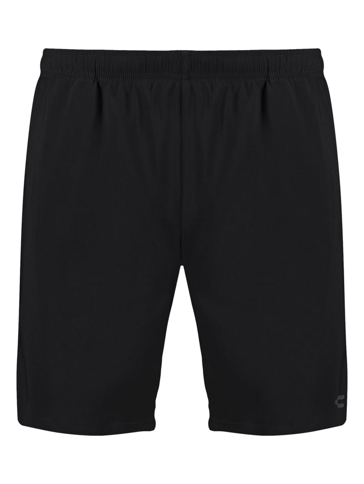 Shorts deportivos de color negro marca Charly con cintura elástica.