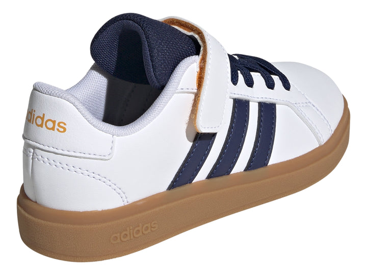 Tenis Adidas Grand Court 2.0 Blanco y Azul para Niño