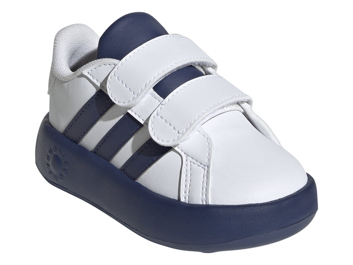 Tenis Adidas Grand Court 2.0 Blanco y Azul para Niño