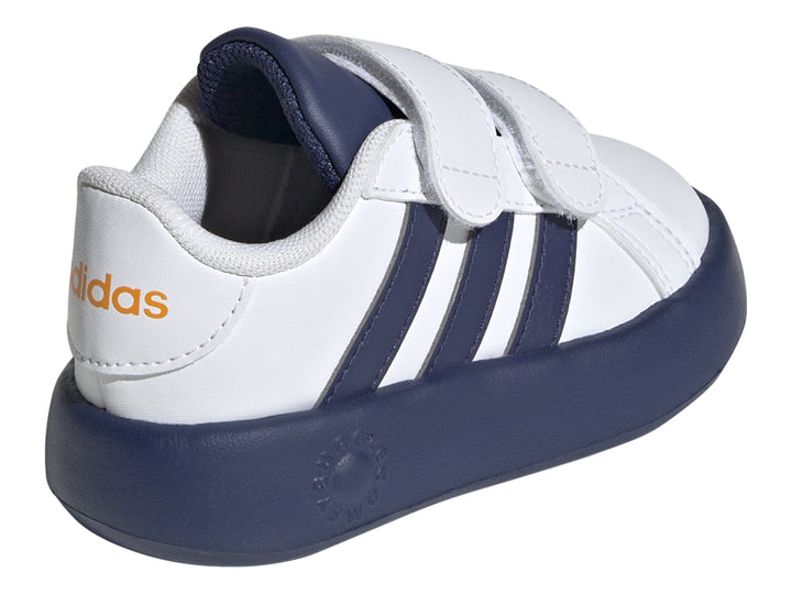 Tenis Adidas Grand Court 2.0 Blanco y Azul para Niño