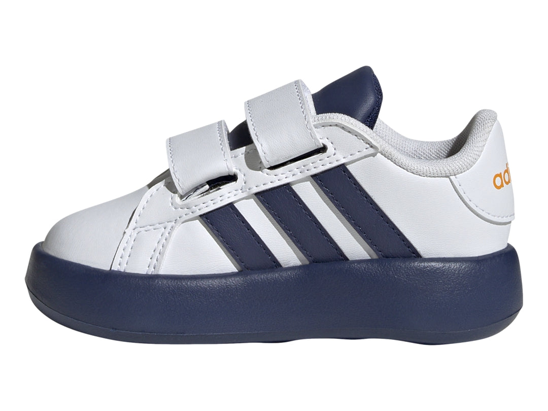 Tenis Adidas Grand Court 2.0 Blanco y Azul para Niño