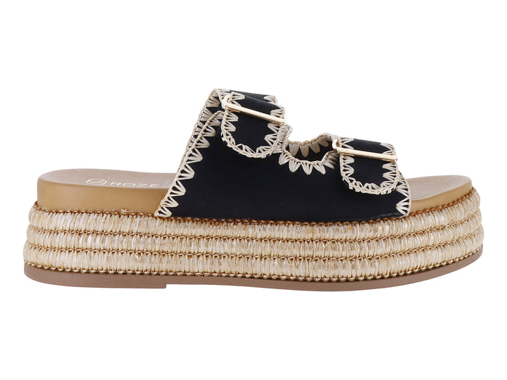 Sandalias Plataforma Roze Color Negro para Mujer