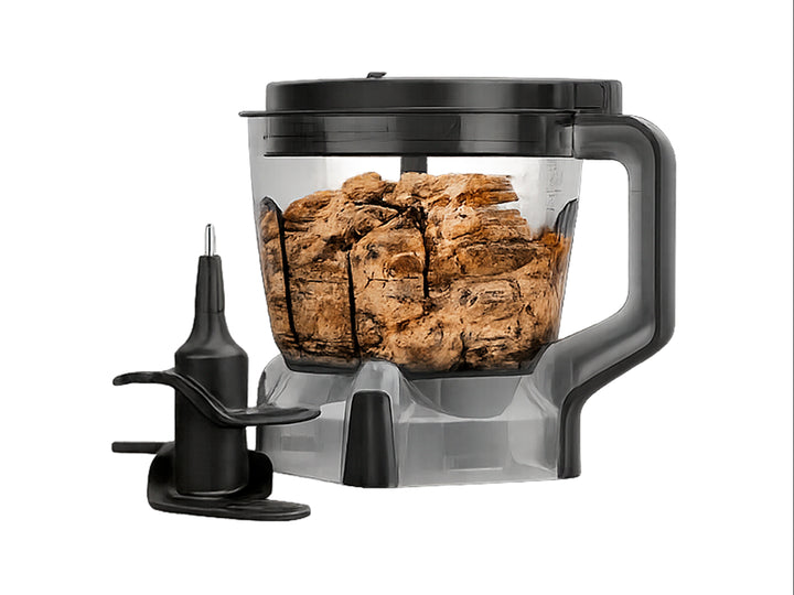 Sistema de cocina Ninja en color gris y blanco que incluye licuadora profesional, procesador de alimentos y vaso personal.