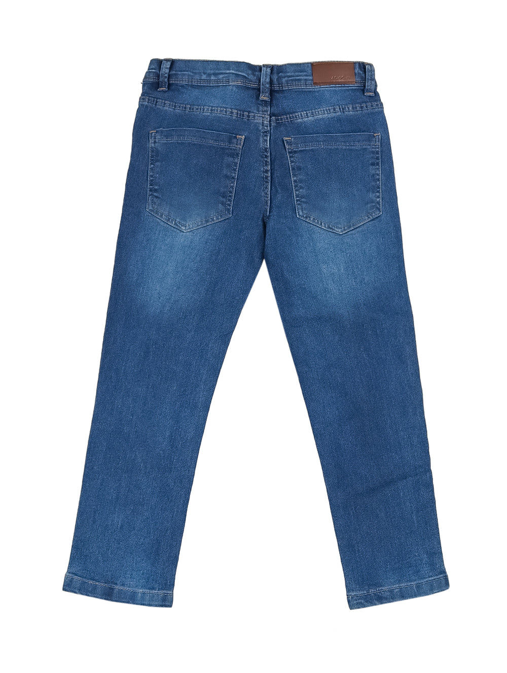 Pantalón de mezclilla color azul denim medio.