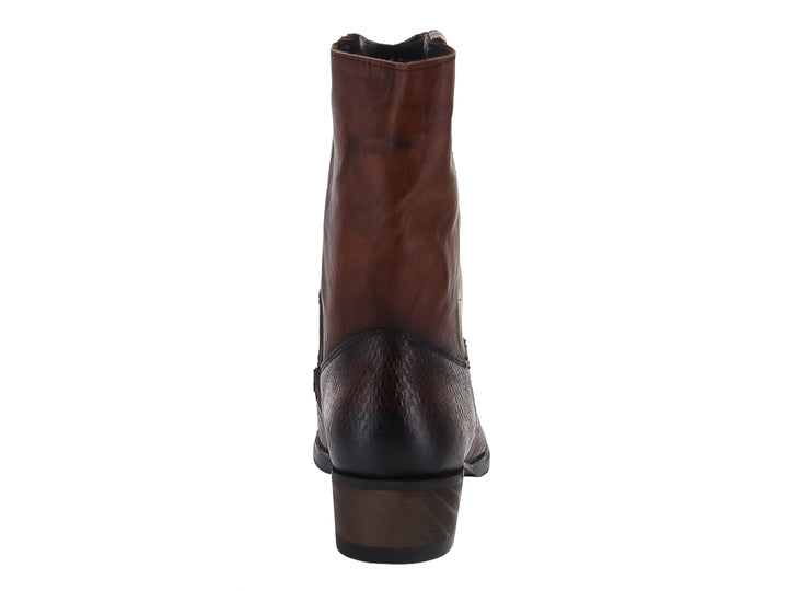 Bota marrón de imitación piel de lagarto con diseño western para hombre.