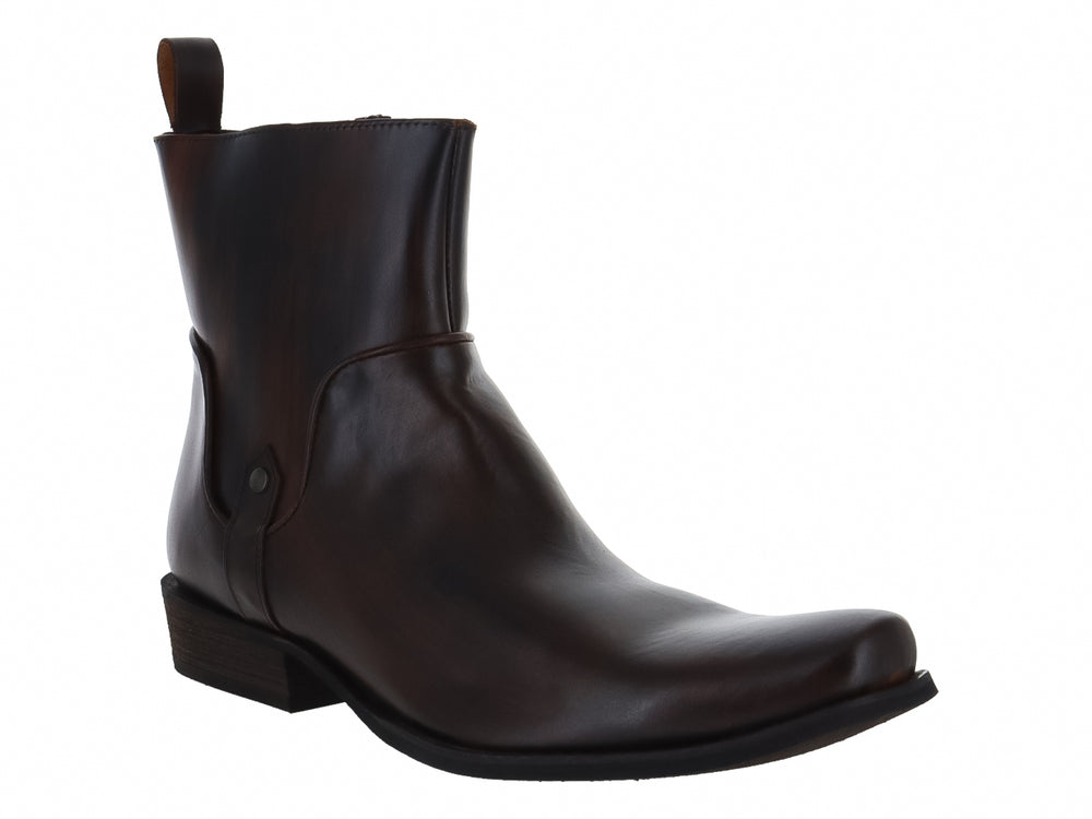 Botas de piel color marrón roca shedron para hombre con diseño casual y acabado liso.