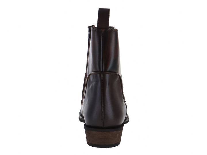 Botas de piel color marrón roca shedron para hombre con diseño casual y acabado liso.