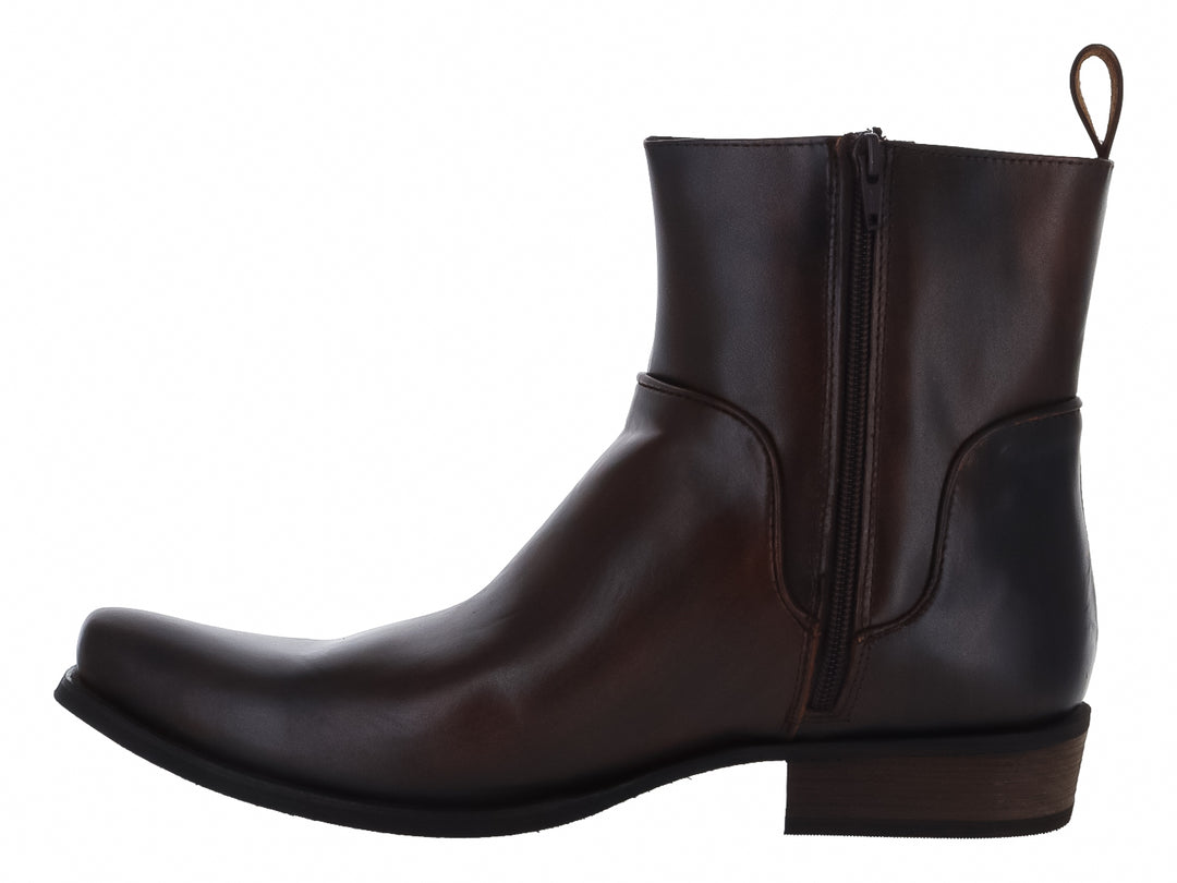 Botas de piel color marrón roca shedron para hombre con diseño casual y acabado liso.