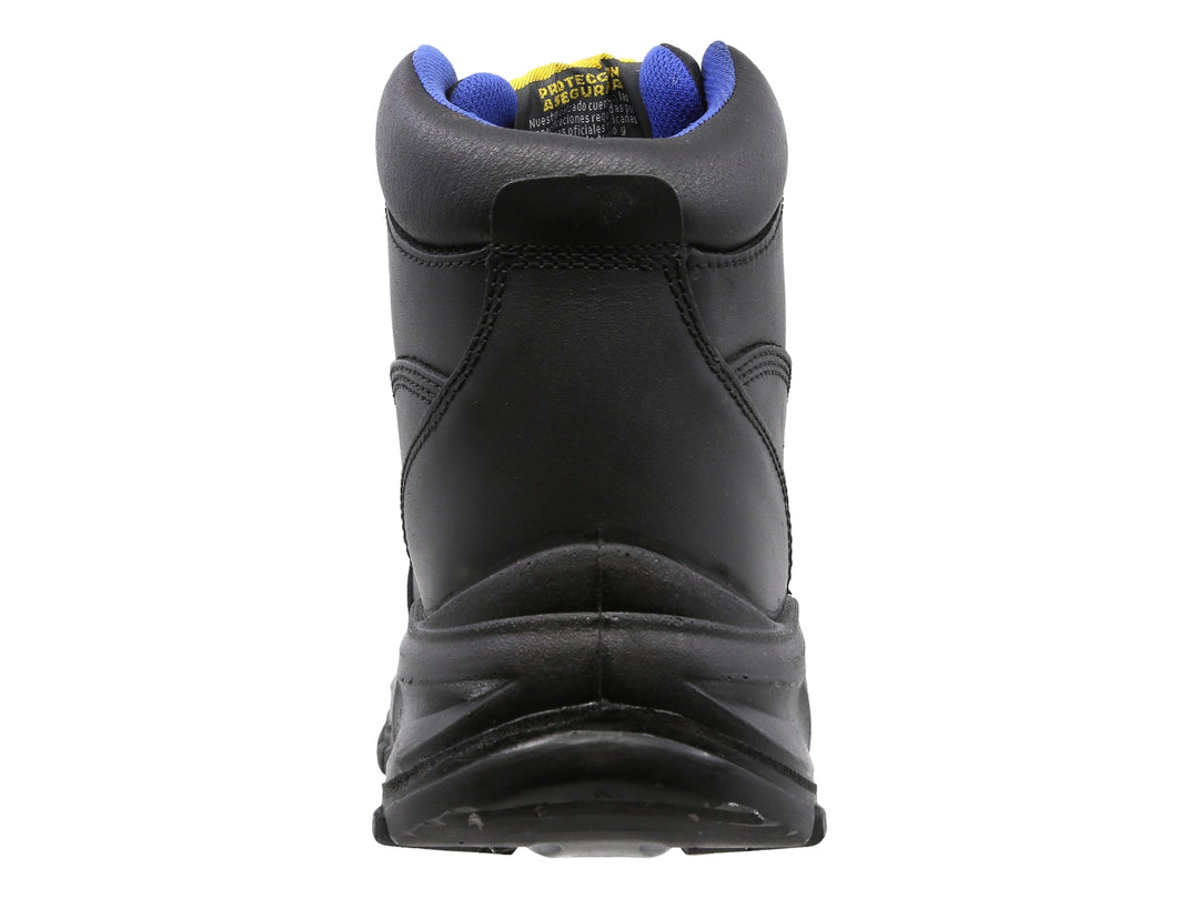 Bota de seguridad industrial marca Triples Pro color negro, con casquillo y suela gruesa antideslizante.