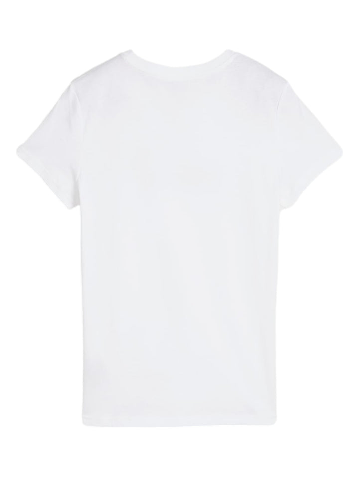 Playera blanca de manga corta con logotipo de PUMA en color negro en el pecho.