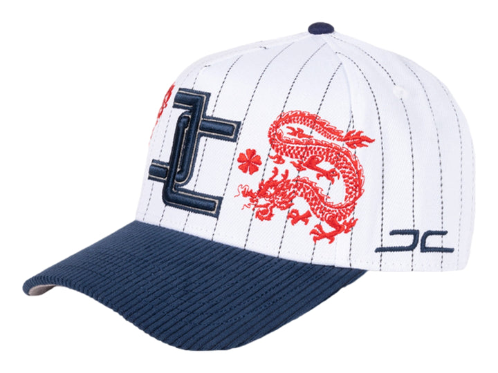 Gorra Snapback JC Hats Dragon Blanco y Azul Marino para Hombre