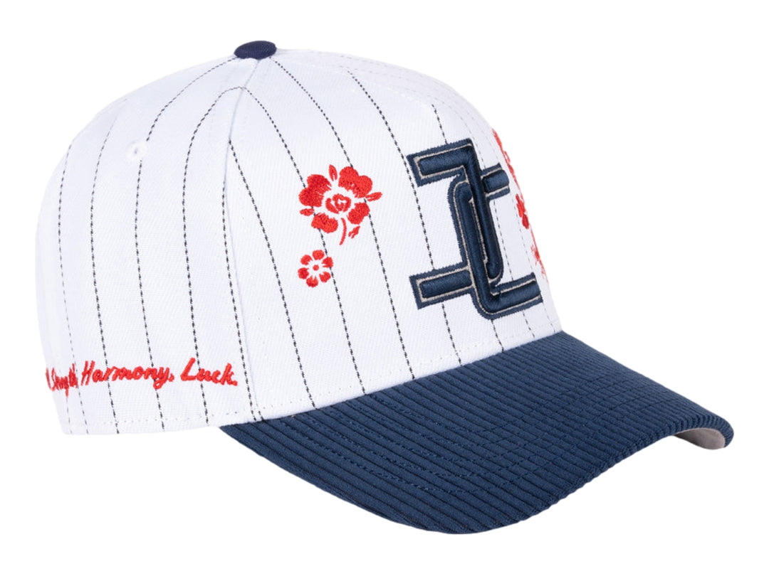 Gorra Snapback JC Hats Dragon Blanco y Azul Marino para Hombre