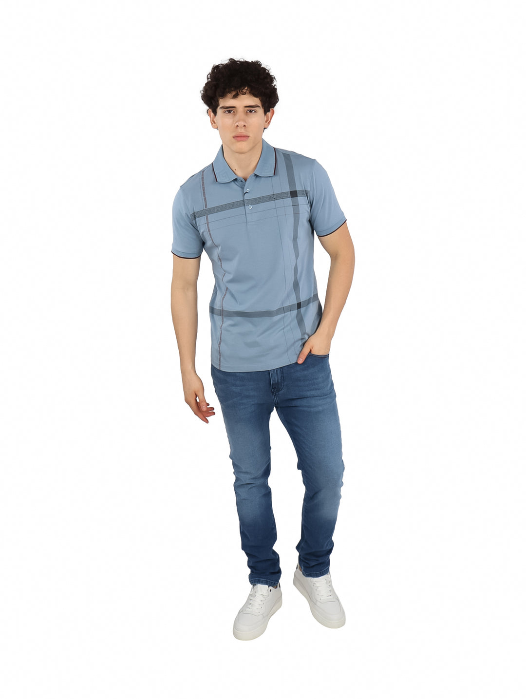 Playera Polo Pavini Azul para Hombre