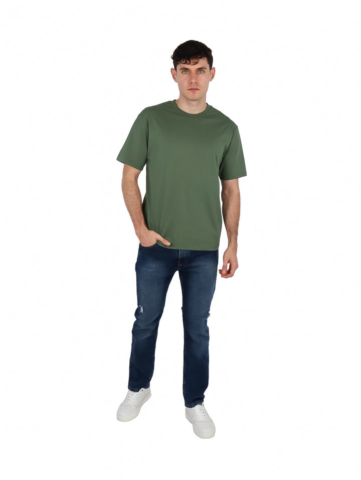 Playera Moda Pritex Oversize Verde Militar para Hombre