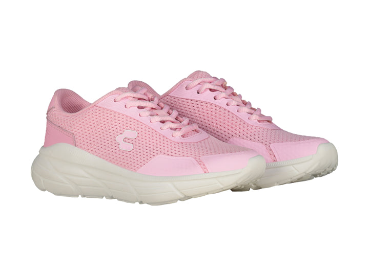 Tenis deportivos Charly color rosa con suela blanca y tejido transpirable.
