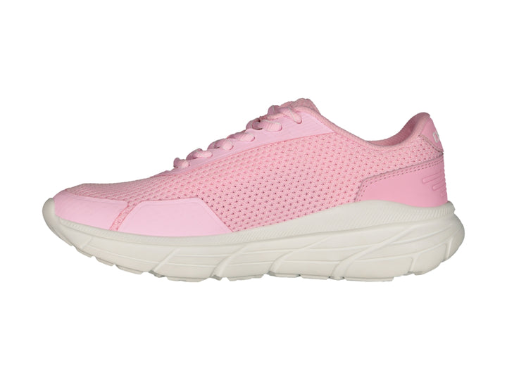 Tenis deportivos Charly color rosa con suela blanca y tejido transpirable.