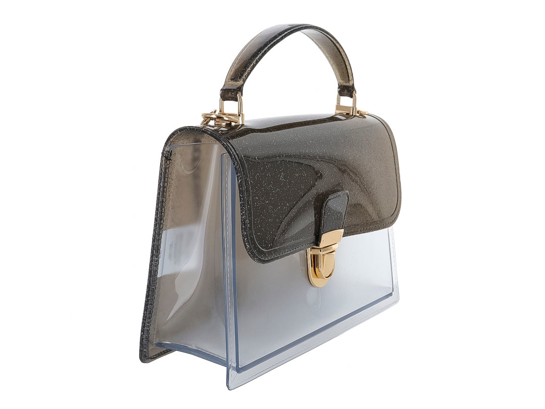 Bolso de Mano ROZE Negro Glitter para Mujer
