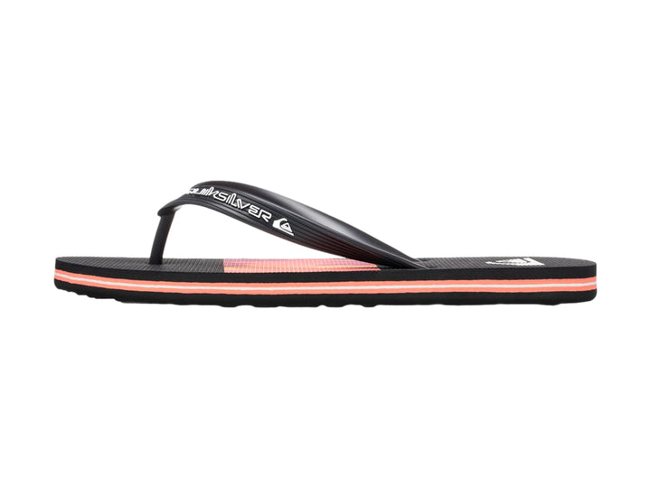 Sandalias Quiksilver de dedo en color negro con detalles y suela en tono coral.