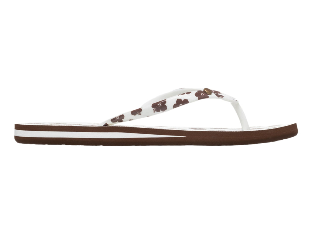 Sandalias Roxy Portofino III Café y Blanco para Mujer