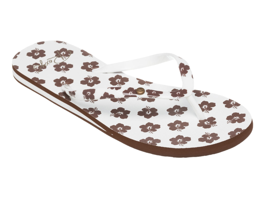 Sandalias Roxy Portofino III Café y Blanco para Mujer
