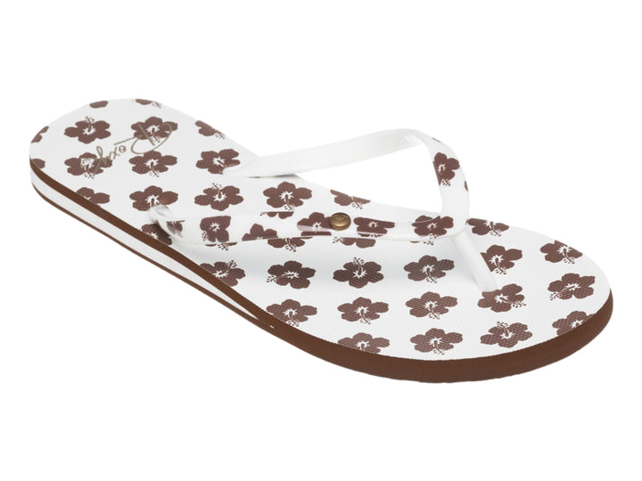 Sandalias Roxy Portofino III Café y Blanco para Mujer