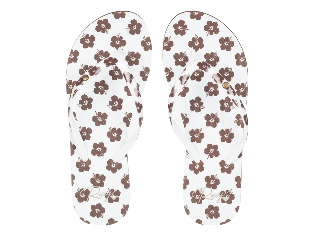 Sandalias Roxy Portofino III Café y Blanco para Mujer