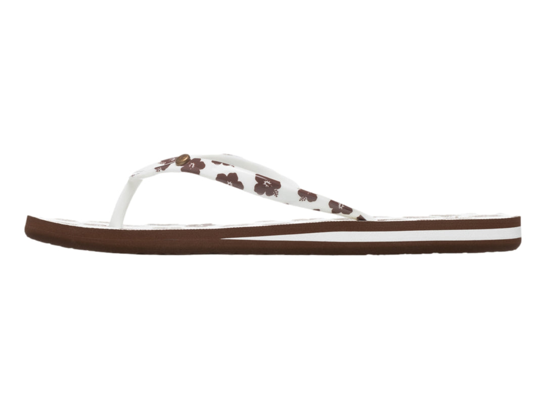 Sandalias Roxy Portofino III Café y Blanco para Mujer