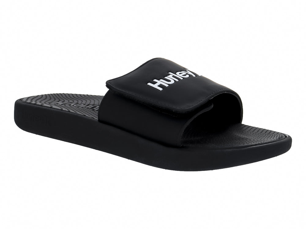 Sandalia Hurley Silva color negro para hombre con correa ancha y suela ergonómica.