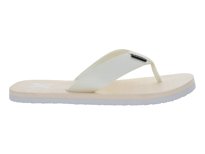 Sandalias Hurley en colores beige y marfil con suela blanca y diseño casual.
