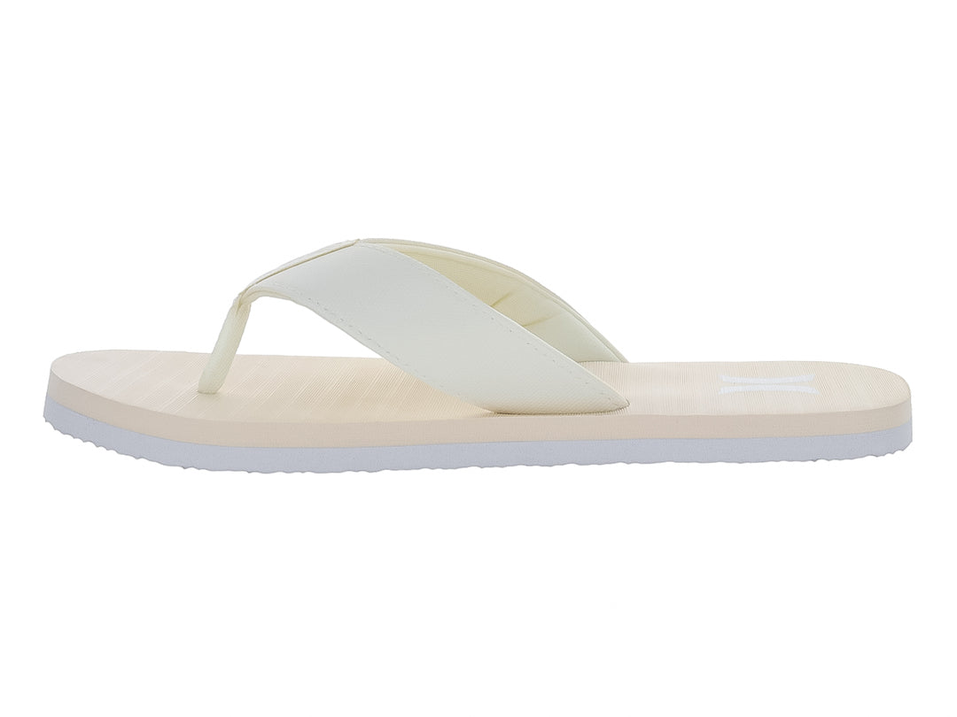 Sandalias Hurley en colores beige y marfil con suela blanca y diseño casual.