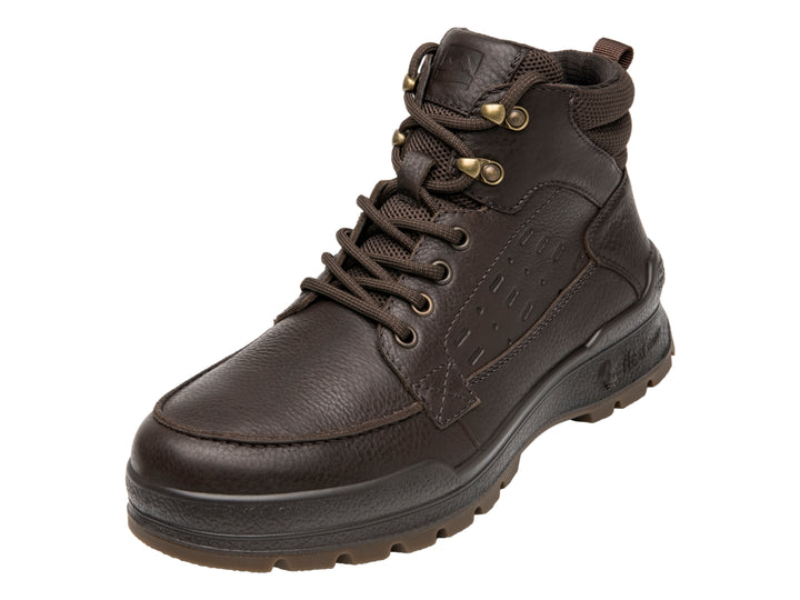 Bota Flexi color chocolate de cuero con suela robusta y estilo country para hombre.