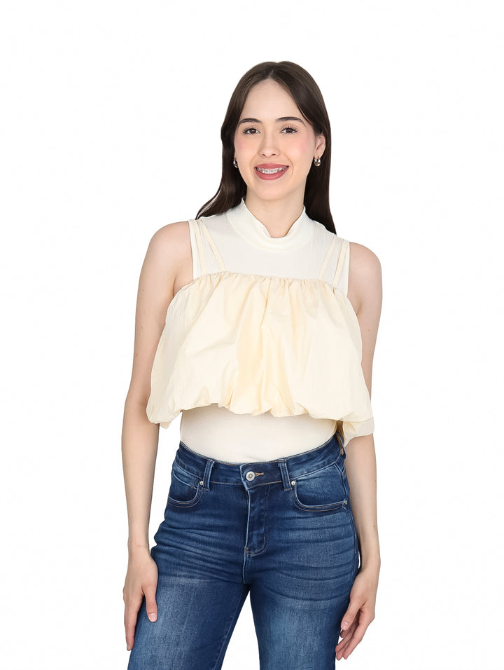 Blusa Globo Roze Color Ivory para Mujer