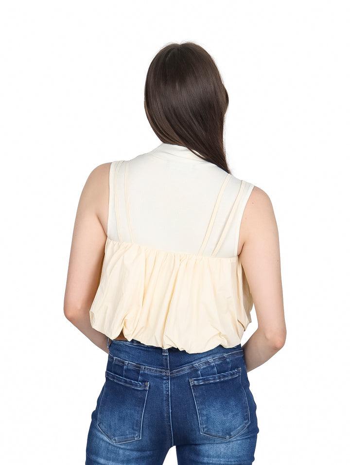 Blusa Globo Roze Color Ivory para Mujer