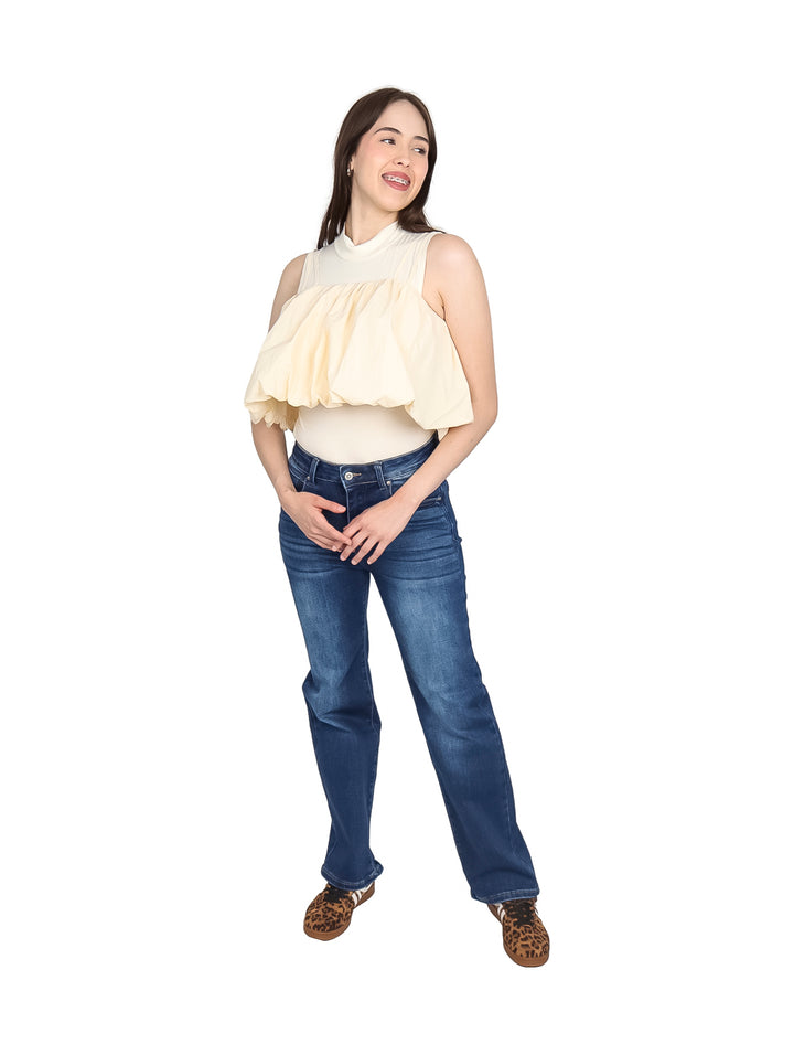 Blusa Globo Roze Color Ivory para Mujer