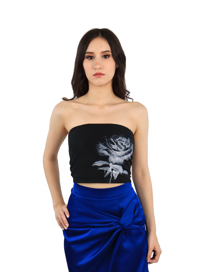 Top Tubo Strapless ROZE Negro para Mujer