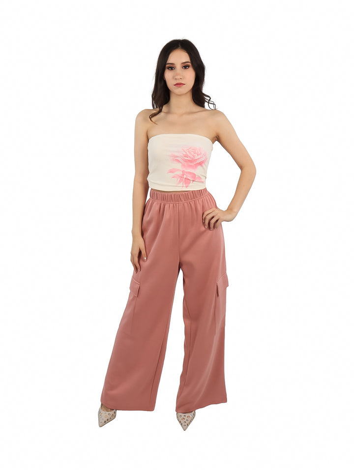 Top Tubo Strapless Roze Beige para Mujer
