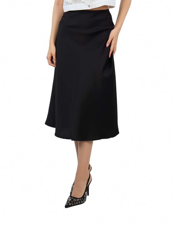 Falda ATOK Satín Negro para Mujer