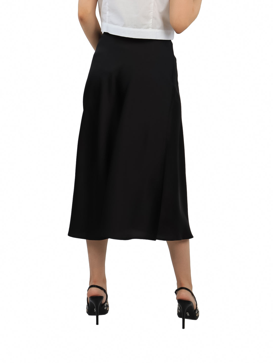 Falda ATOK Satín Negro para Mujer