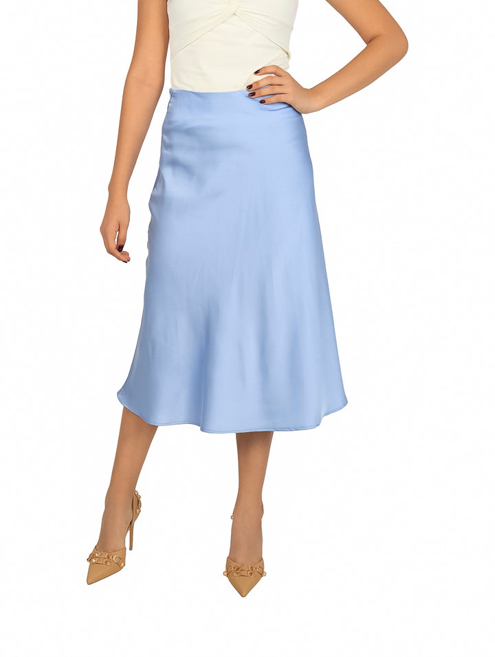 Falda ATOK de Satín Azul para Mujer