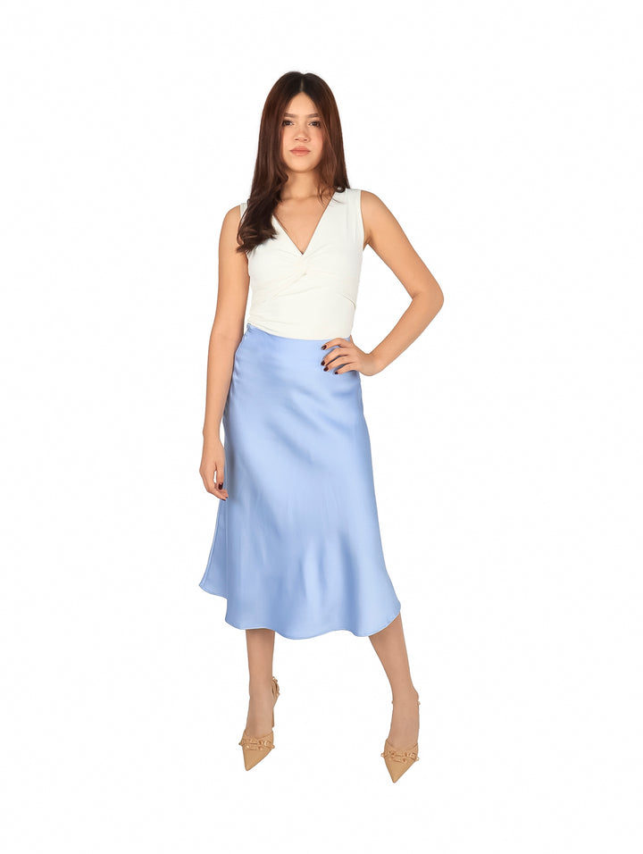 Falda ATOK de Satín Azul para Mujer