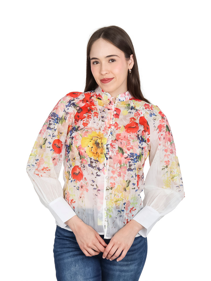 Blusa ATOK Estampado Floral Rosa para Mujer