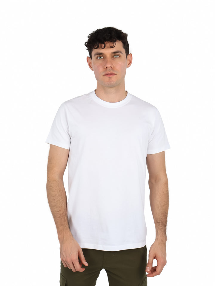Playera Básica ATOK Blanca Cuello Redondo para Hombre