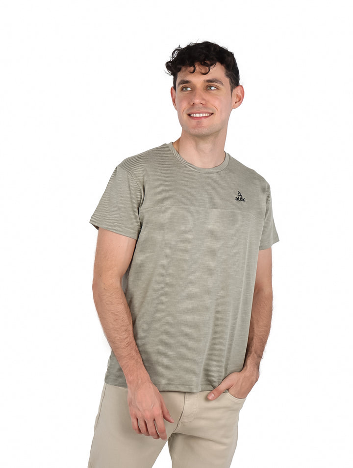 Playera ATOK Verde Oliva Texturizada para Hombre