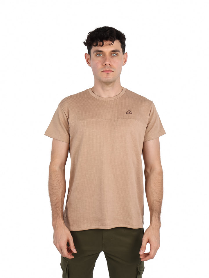 Playera ATOK Beige con Textura para Hombre