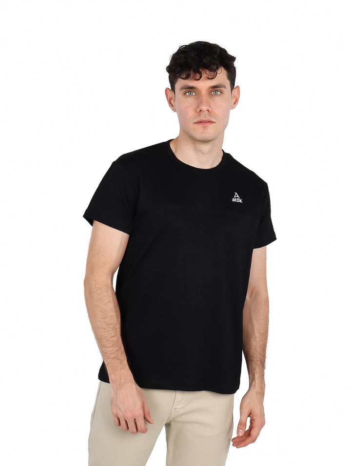 Playera ATOK Basic Texturizada Negra para Hombre