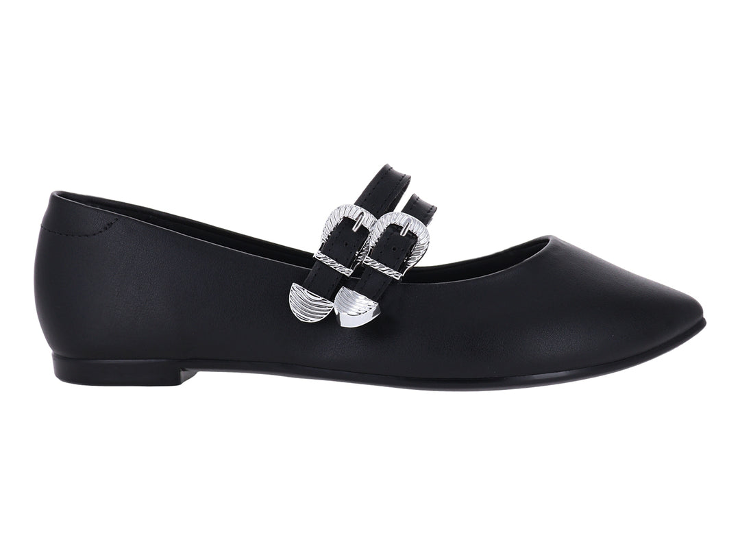 Zapatos Flats Ballerinas Moleca Negro para Mujer