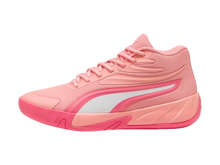Tenis de baloncesto PUMA Court Pro en color rosa intenso con diseño moderno y suela a juego.
