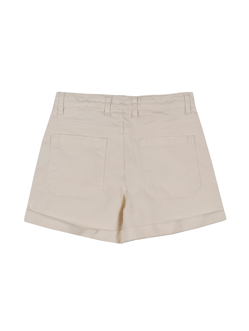 Shorts blancos para niña de la marca Zippy, estilo casual con bolsillos laterales.