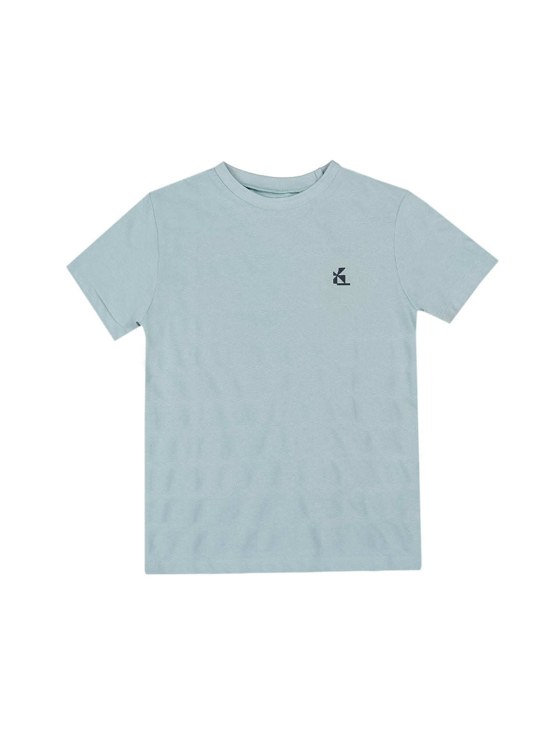 Playera azul claro para niño con cuello redondo y manga corta.