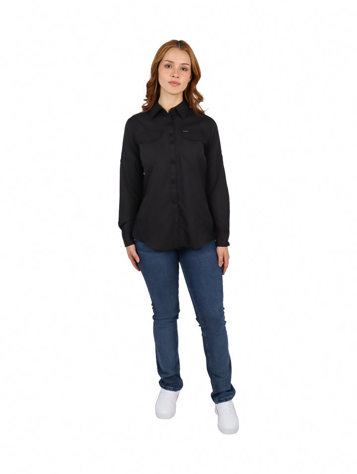 Camisa UNGA Outdoor Manga Larga Color Negro para Mujer